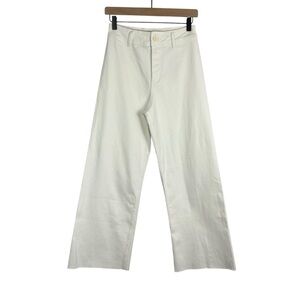 NWOT Anthropologie Miou Muse Wide Leg High Waist White Cream Denim Pants School